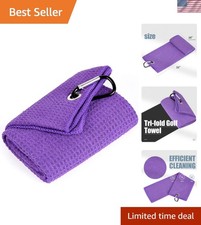 Tri-fold Golf Towel  16" X 24"  Microfiber Fabric  Waffle Pattern  with ...