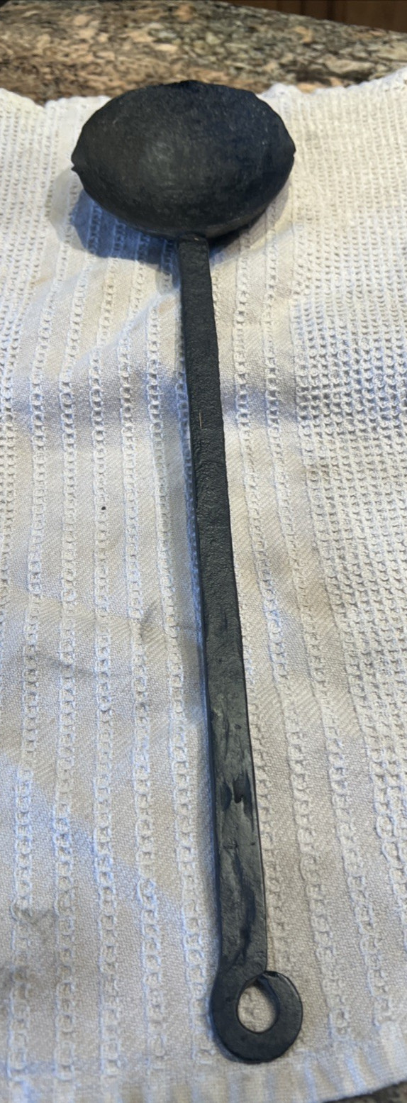 Vintage Cast Iron Ladle – 19" – Foundry / Metal Smelting Tool – Rustic Antique