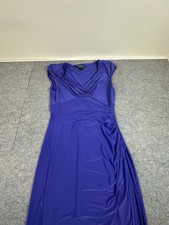 Lauren Ralph Lauren Ruched Side Blue Dress Women's Size 6 Pleated Cocktail