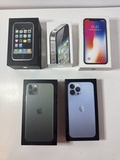 Lot of 5 iPhone Boxes in Good Shape - 3G, 4S, X, 11 Pro Max, 13 Pro Max
