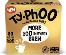 Typhoo Gold • Luxury Black Tea • 80 Tea Bags • Smooth, Full-Bodied Taste 0.10 per strip