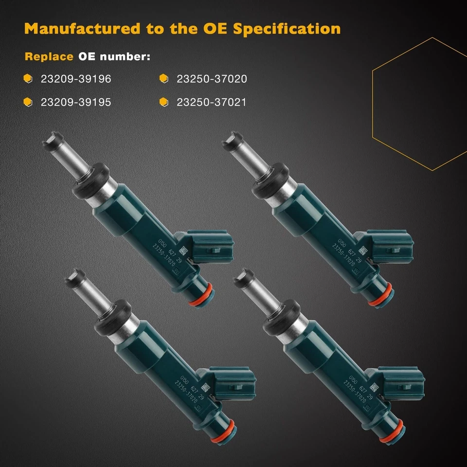4x 23250-37020 Fuel Injectors For 2010-2015 Lexus CT200h Toyota Prius Denso 1.8L Foto 4 de 4