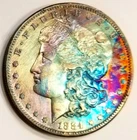 1884-S Key Date Choice High Grade Details  Rainbow Toned  Old Collection
