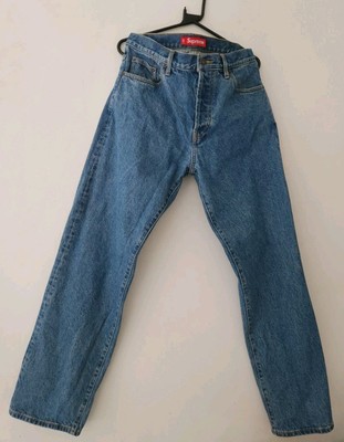 SS24 Supreme regular jeans 34 star 13 oz. denim washed indigo
