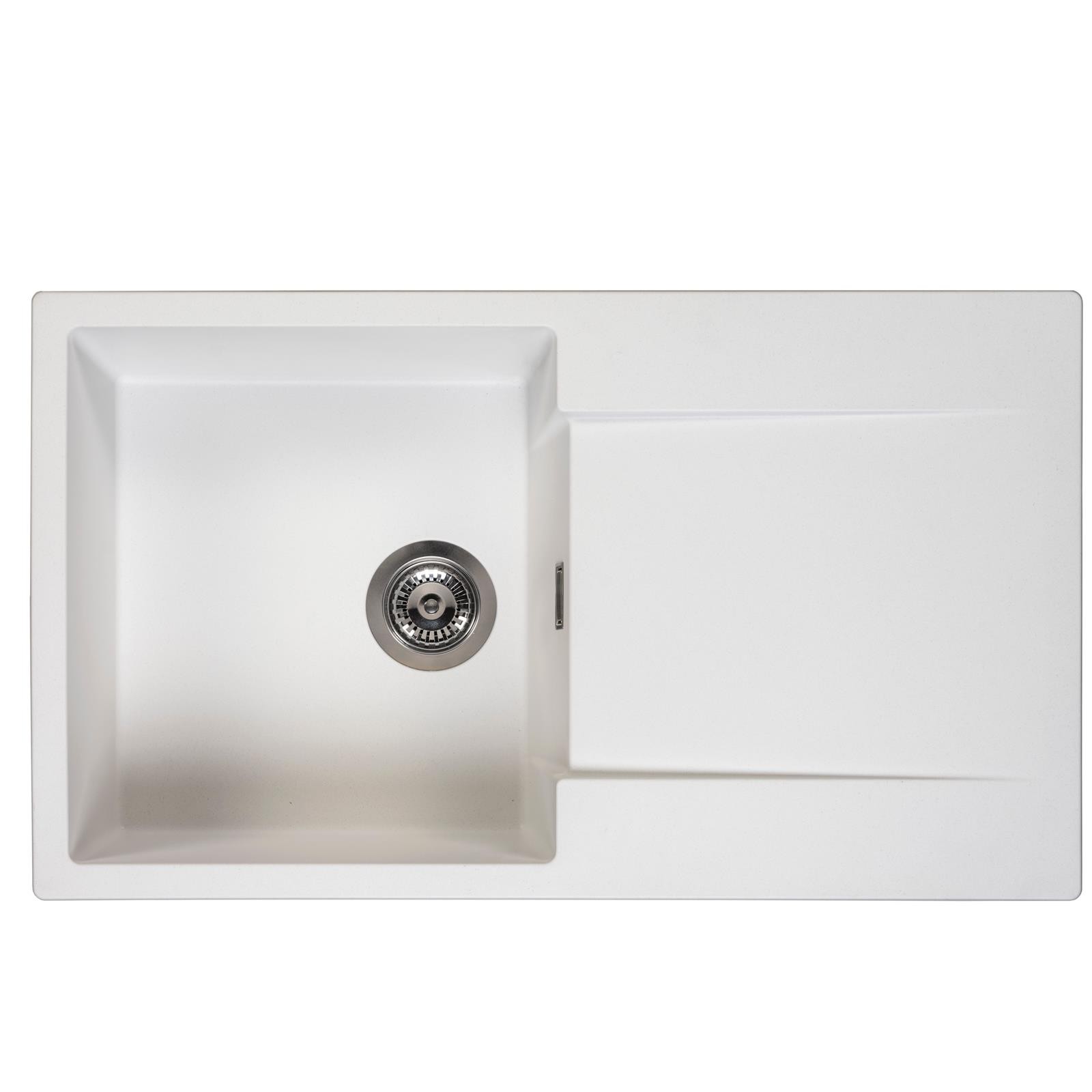 B&Q - Reginoxamsterdam 10Pw 1 Bowl Granite Reversible White Kitchen Sink 860X500mm - Image 2