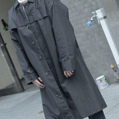 AURALEE High Count Cloth Batting Long Coat Black Size 4 L 17AW
