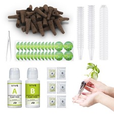 188Pcs Hydroponic Grow Kit Sponges, Baskets, Domes, Labels & Nutrients 0.14 per gallon