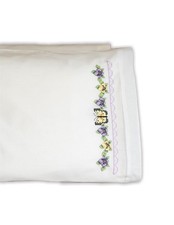 Janlynn Stamped Cross Stitch Kit, Pansy  Butterfly Pillowcase Pair