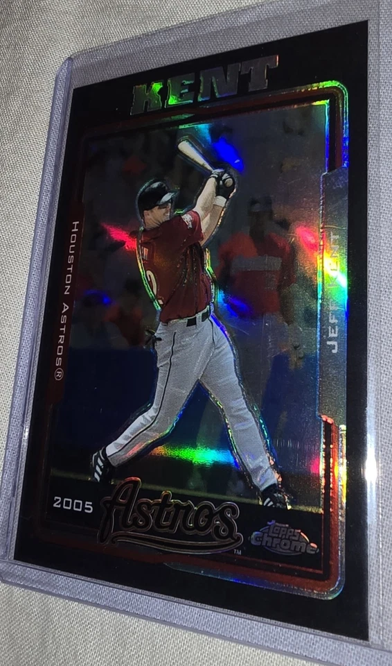 Jeff Kent 2005 Topps Chrome RARE #/225 BLACK REFRACTOR SP #140 #2B - Image 3 of 4
