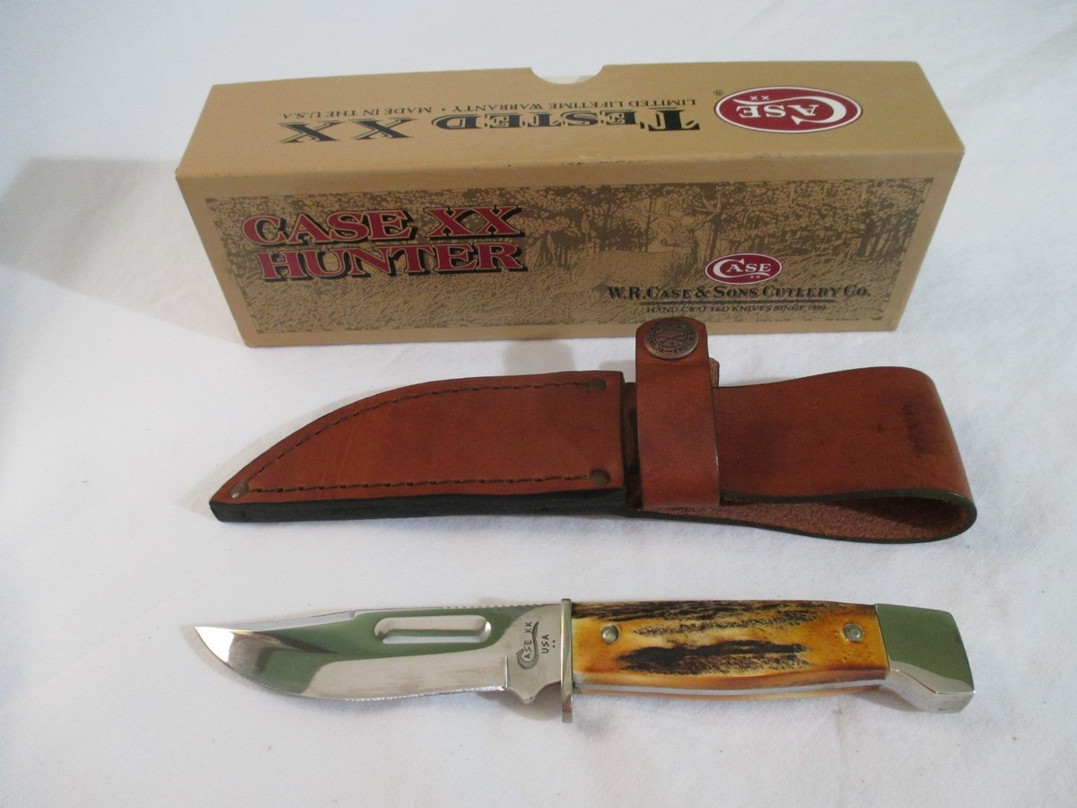 Case XX 1998 Stag Slab Side Fixed Blade Hunter 578-3 1/2 SS w