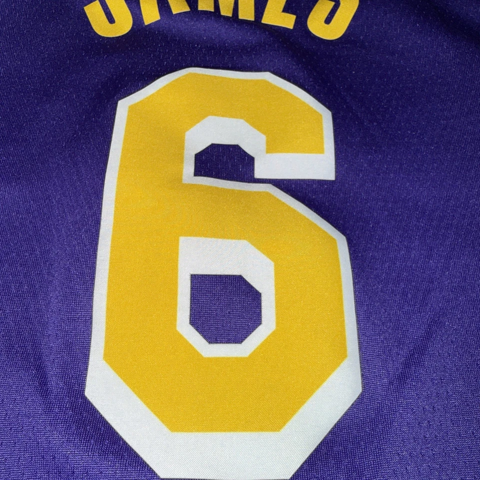 LEBRON JAMES LOS ANGELES LAKERS NIKE DRI FIT PURPLE JERSEY SIZE YOUTH LARGE L - Image 2 of 4