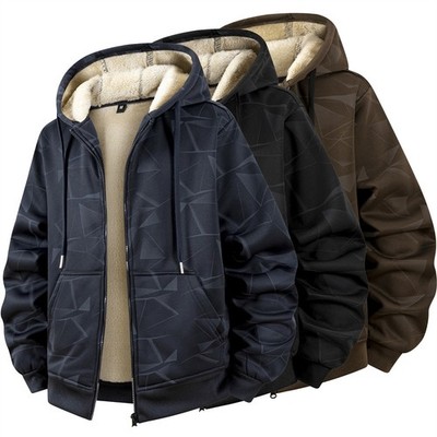 Herren Winterjacke Warm mit Kapuze Weich Komfortabel Dicker Mantel Casual NEU
