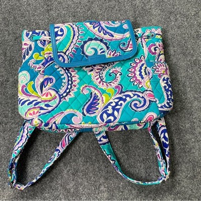 Vera Bradley Backpack NWT Waikiki Blue Paisley Quilted Travel Bag