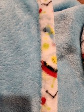 Le Bebe Favorite Baby Blanket Blue Dinosaur Aliens Space Ship Trim CM41292
