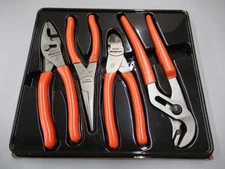 New Snap-on™ PL400B Pliers Cutter Set 4-pc Red Vinyl Talon Grip New Free Ship