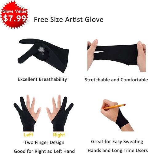 Drawing Tablet Sleeve Protective Bag for Huion Kamvas Pro 16, Wacom Black - Afbeelding 3 van 4