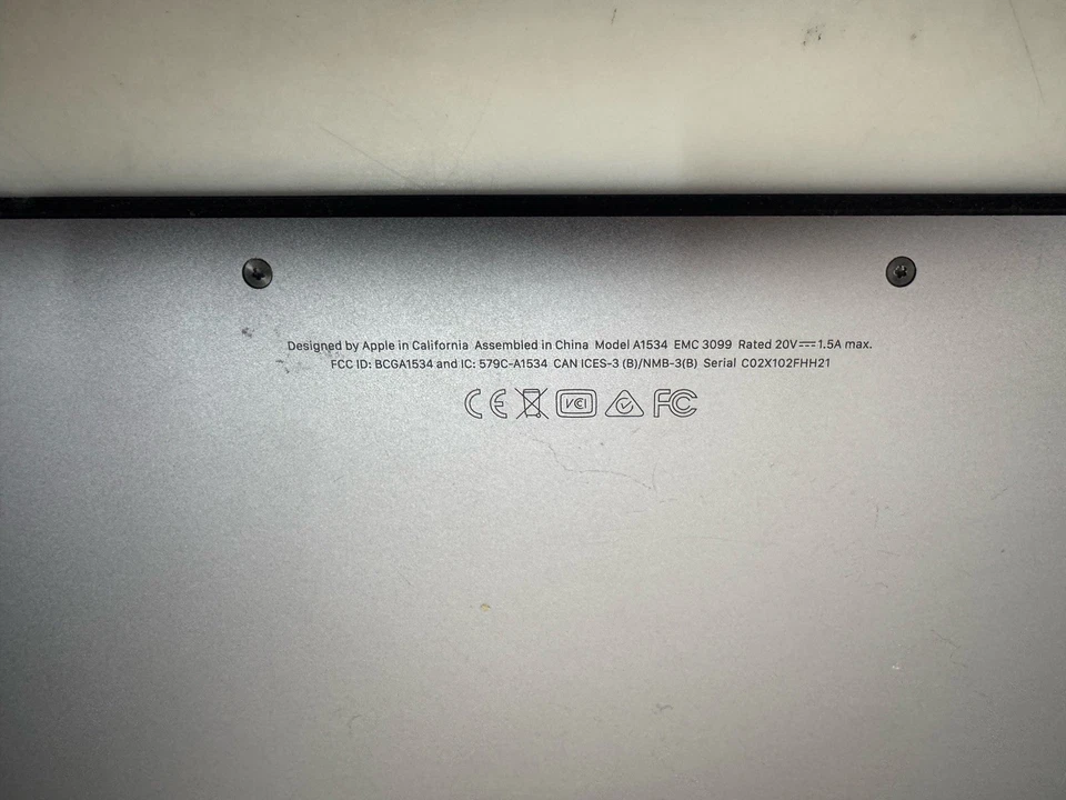 Laptop Apple MacBook 12"" a1534 256 GB gris espacial - 2016 PARA REPUESTOS. Enciende L@c Foto 3 de 3