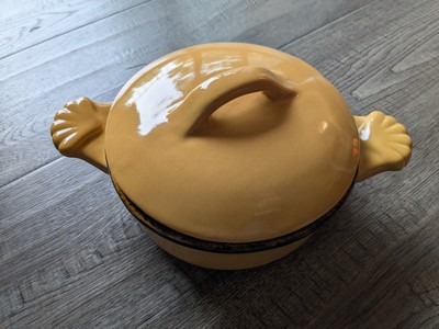 LA PICCOLA BOTTEGA Ceramiche Toscana Italian Pottery 6'' Bowl with Lid Yellow
