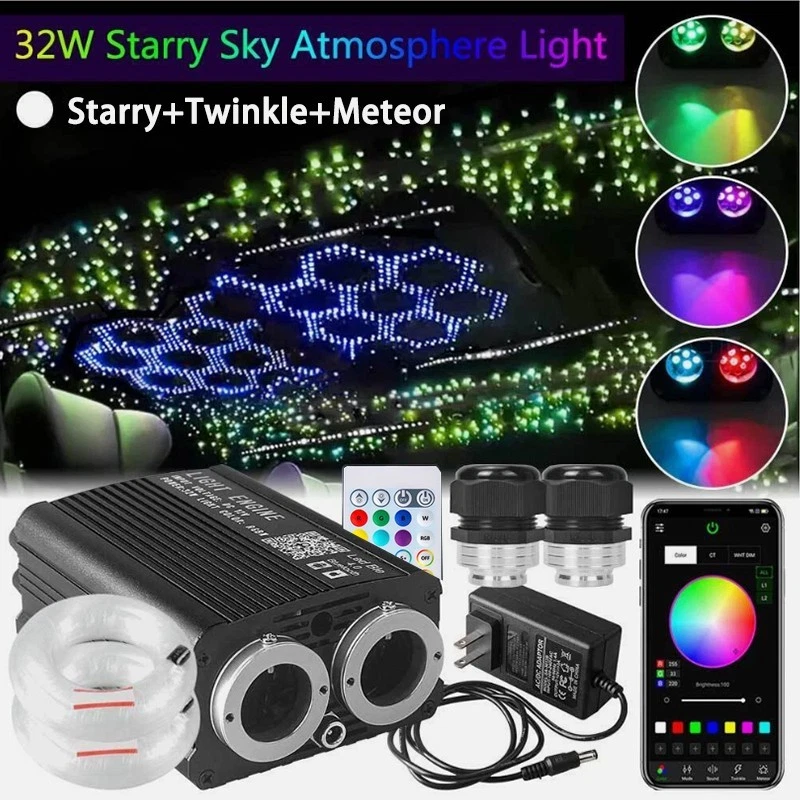 600pcs*3m 32W Fiber Optic Star Light Headliner Kit for Car Home Twinkle Meteor - Image 2 of 4