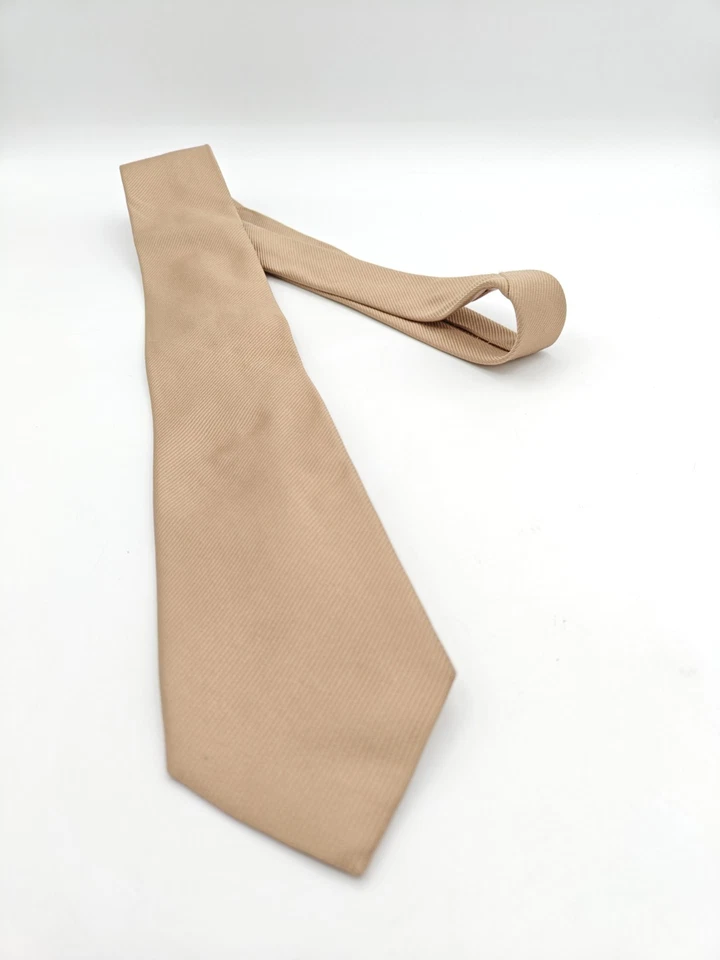 🇺🇲 Corbata de seda tostada para hombre David Donahue hecha a mano en EE. UU. 59x3 1/8 Foto 3 de 4