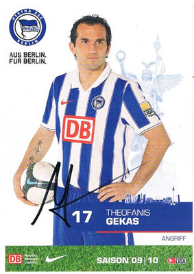 ''Theofanis Gekas'' original Autogramm, Motiv Hertha BSC, Saison 2009/2010