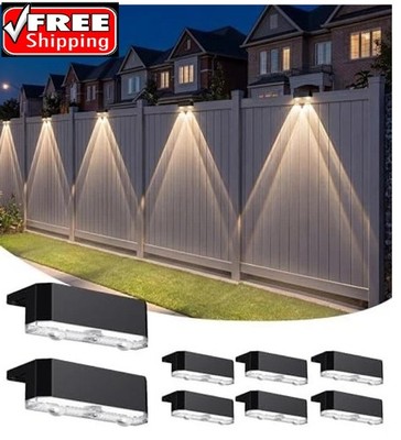 8 Pack Solar Fence Lights Outdoor, Deck Light Solar Powered, IP65 Waterproof Led