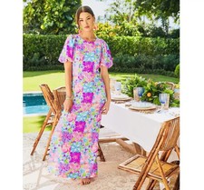 Lilly Pulitzer Kimberle Stretch Maxi Dress Patchwork Print Size 00 - 16