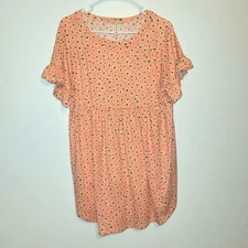 P & Rose Oversized Babydoll Pink Floral Top Medium