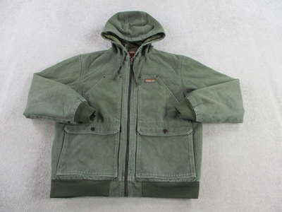 #ad Patagonia Jacket Mens Medium Green Iron Forge Full Zip Hooded Lined Chore Barn $199.99