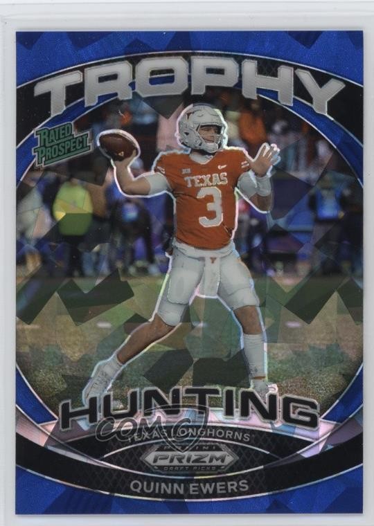 2024 Panini Prizm Draft Picks Trophy Hunting Blue Ice 24/99 Quinn Ewers 16wc