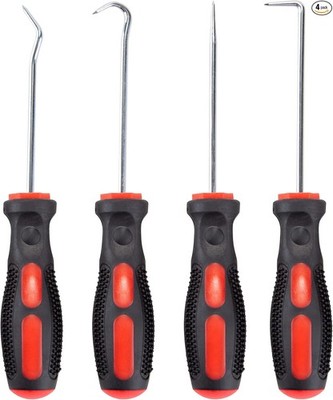 Precision 4-Piece Pick and Hook Tool Set for Car Auto Oil Seal, O-Ring, and Gask