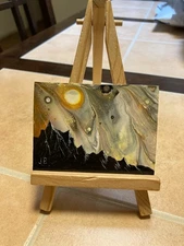 ACEO Original Mixed Media Painting Art Card ATC Lowbrow Abstract 12