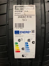 2 New 265 45 18 Bridgestone Potenza Sport Performance Summer Tires