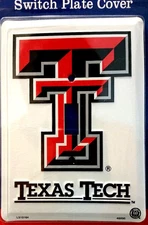 TEXAS TECH METAL SINGLE LIGHT SWITCH COVER PLATE "NEW" FREE SHIPPING