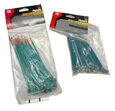 Gardner Bender GGP-1261, 25-Pack Grounding Pigtails 12 AWG, 6-1/2'' (LOT OF 2)  