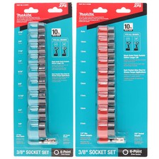 Makita E-01688 10pc 3/8in Metric XPS & E-01672 10pc 3/8in ASE XPS Socket Sets