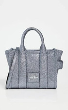 Marc Jacobs The Galactic Mini Tote Bag Women's Silver Glitter Crossbody UPS198