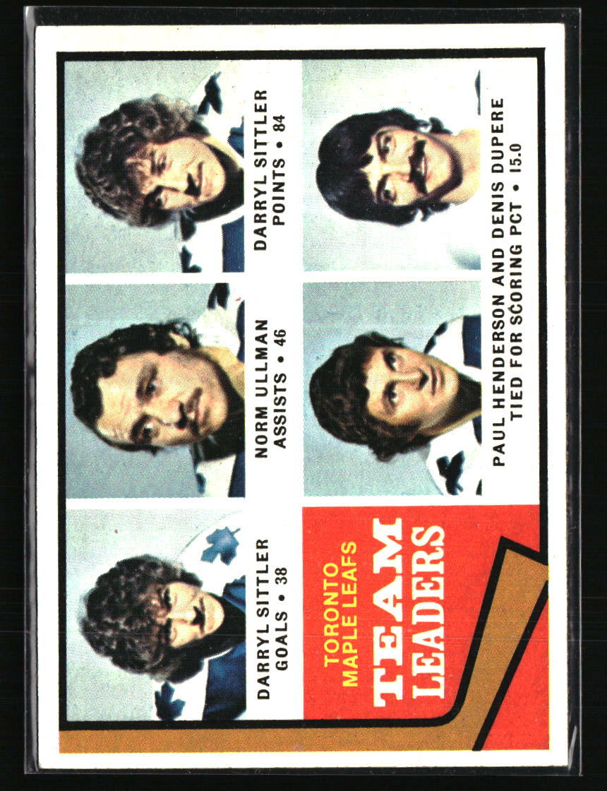 Darryl Sittle /Norm Ullman/Paul Henderson/Denis Dupere TL 1974 Topps #219