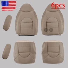 Driver & Passenger Leather Seat Cover TAN For 1999 - 2000 Ford F150 Lariat 