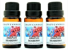 3 Awapuhi Seaberry 1/2oz Premium Grade Scented Fragrance Oil Crazy Candles