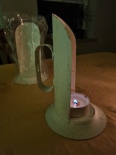 Stalllampe Wandlampe  Wandmontage Kerzenhalter Retrolook Metall  weiß