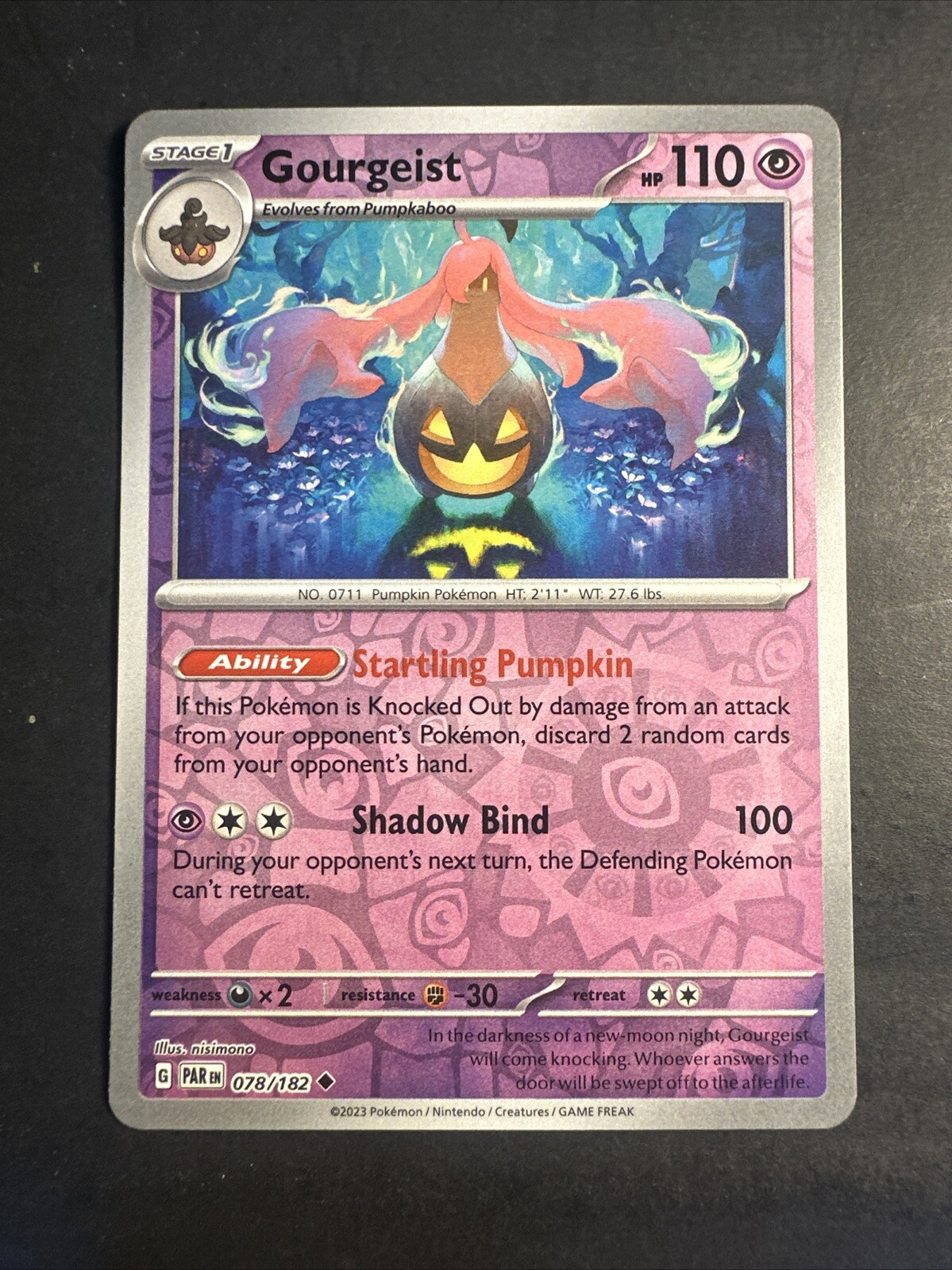 2023 Pokemon Paradox Rift Gourgeist 78 /182 Reverse Holo Holographic Foil