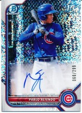 2022 Bowman Chrome Pablo Aliendo Speckle Refractor Auto /299 Cubs