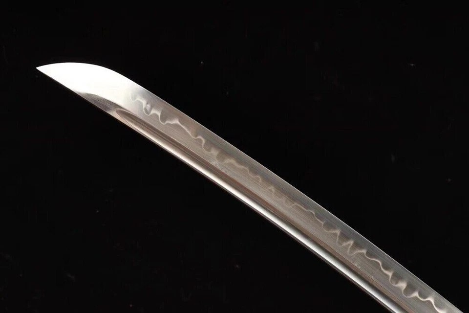 Katana de acero Tachi T10 lista para la batalla afilada espada samurai japonesa real Hamon Foto 4 de 4