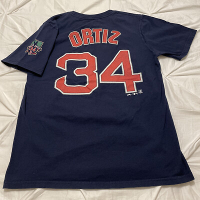 Majestic DAVID ORTIZ 34 BOSTON RED SOX w/FINAL SEASON logo Blue T