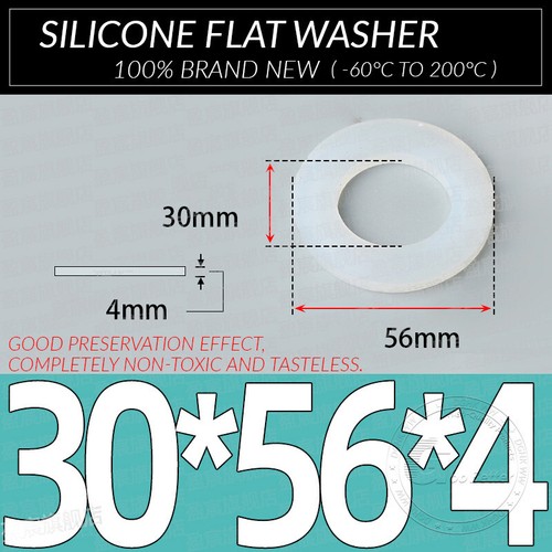 1MM - 5MM THICK WHITE SILICONE HIGH TEMP FLAT RING RUBBER WASHER SEAL GASKETS - Picture 251 of 255