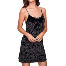 VICTORIAS SECRET Black Nightgown Lingerie Sleepwear Size XS/S Crushed Velvet