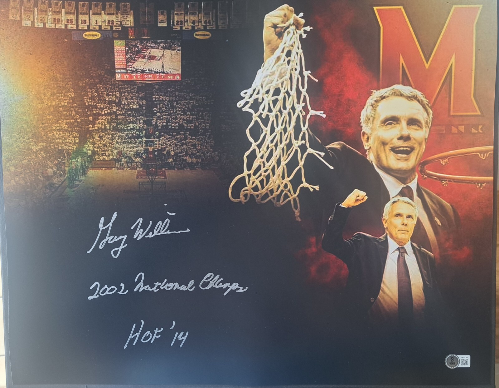 Gary Williams Autographed Signed Maryland Terrapins 16x20 Pic Beckett Photo HOF 
