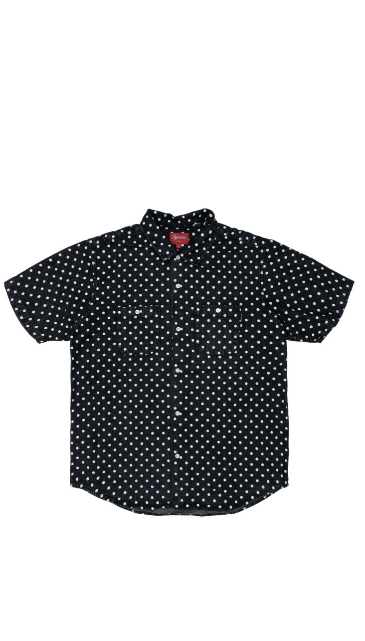 Chemise en jean Supreme à pois taille M noir SS18 Supreme