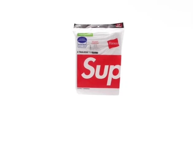 T shirt sans t shirts Supreme x Hanes (paquet de 3) blanc FW23 haut homme unisexe